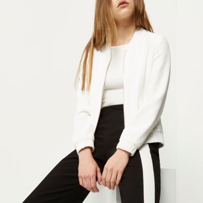 White bomber jacket